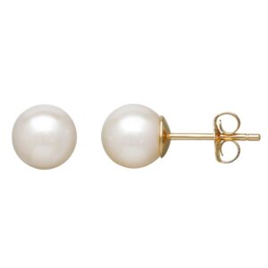 Pearl Stud Earrings In 10k Gold
