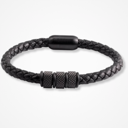 Black Braided Leather Bracelet