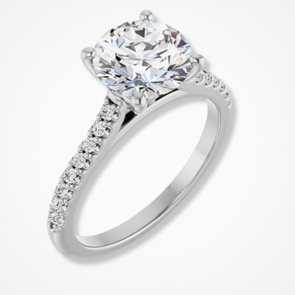 2ct TW Lab Diamond Engagement Ring In 14k White Gold